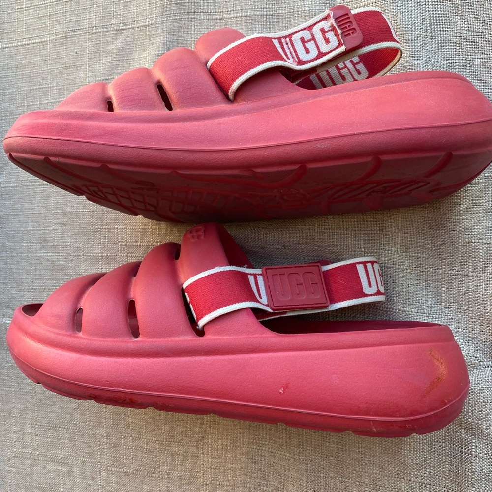 UGG Kids Bold Red Slide Sandals